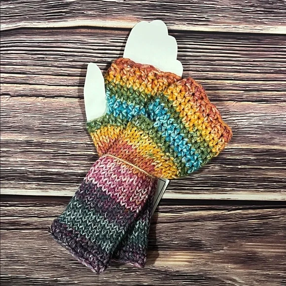 Colorful Crochet Fingerless Gloves - Picture 2 of 2